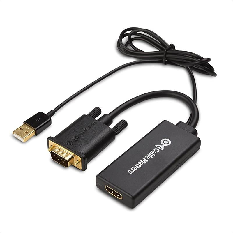 Matters VGA to HDMI Adapter for Monitor and TV VGA to HDMI Converter with Audio Support