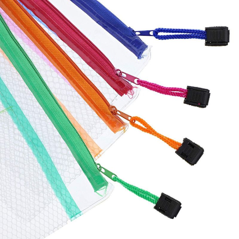 Juvale 12-Pack Zipper Waterproof Pen & Pencil Pouch Case Set, 4 Colors