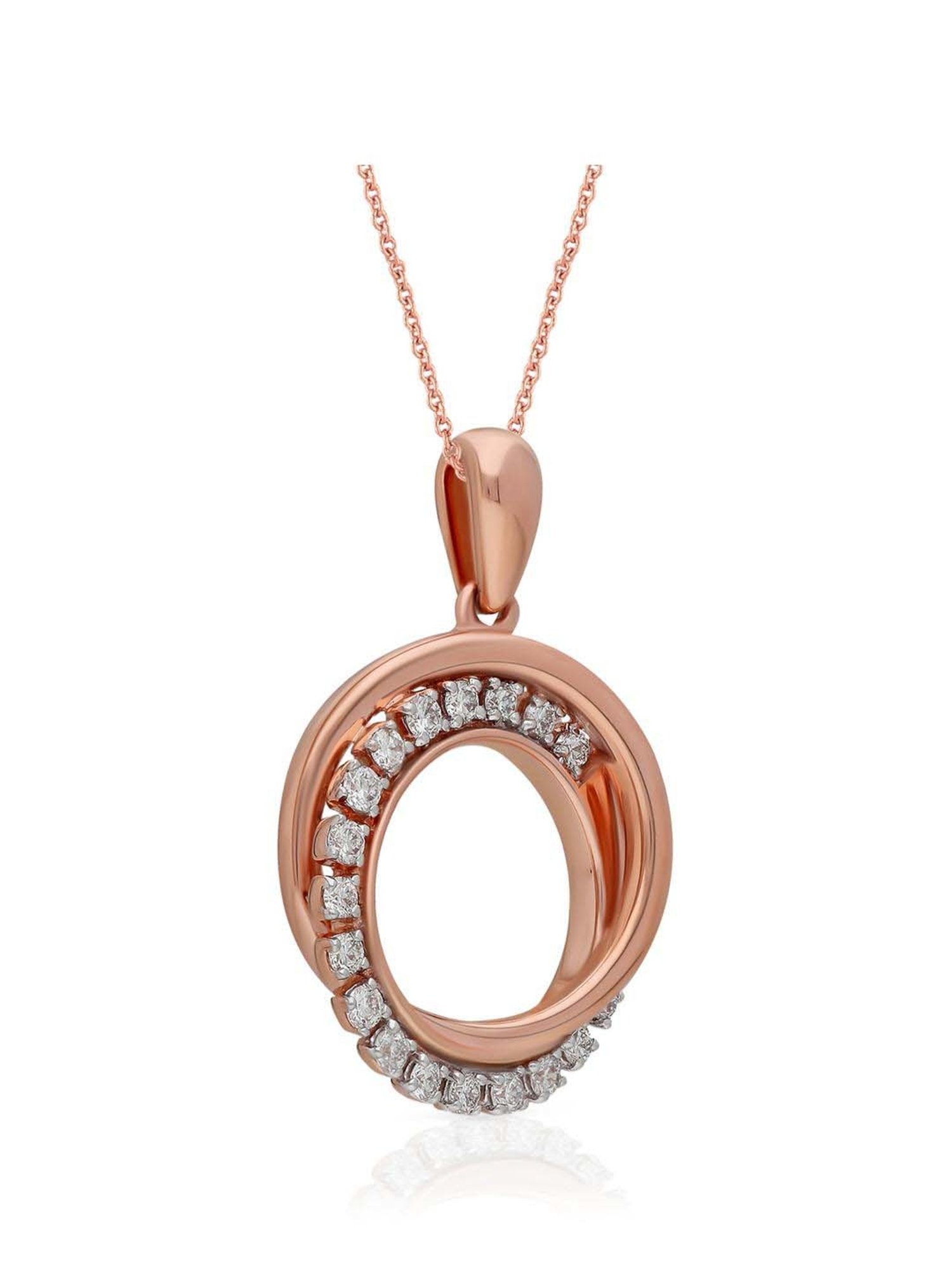 Mia by Tanishq Dual Radiance 18k Gold & Diamond Pendant with Chain