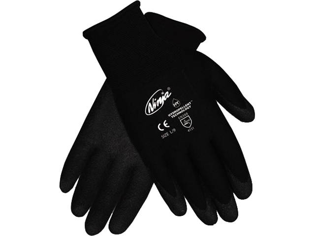 Memphis N9699M Ninja HPT PVC coated Nylon Gloves, Medium, Black, 1 Pair