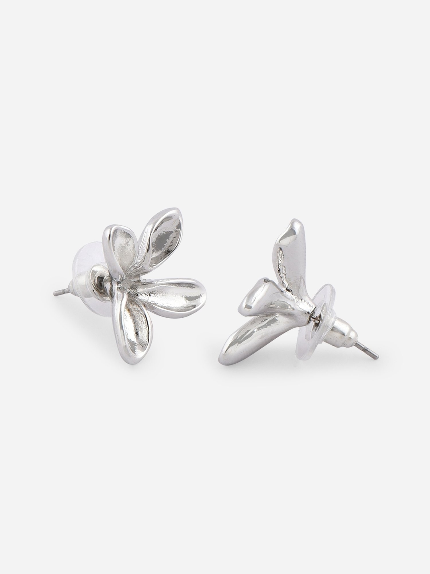 ToniQ Floral White Stud Earrings for Women