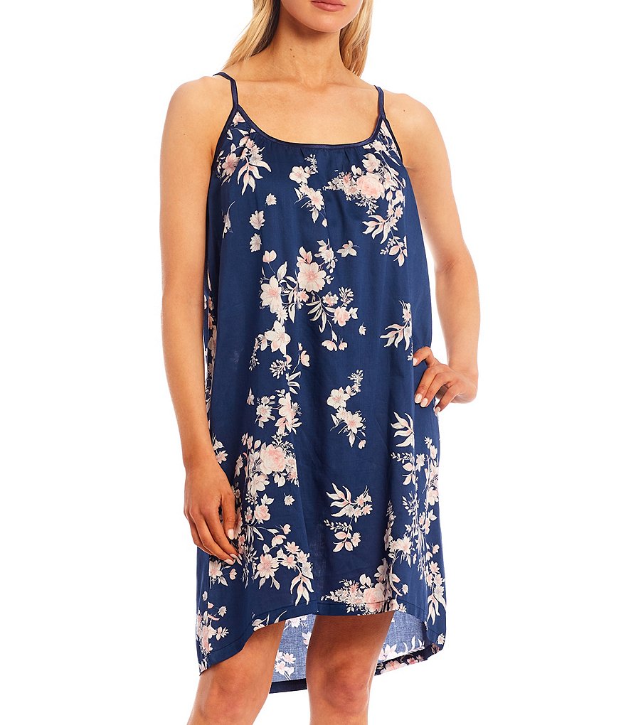 Papinelle Jardin Floral Print Sleeveless Sateen Woven Chemise