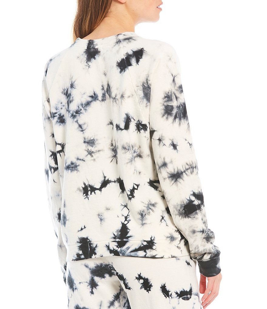 PJ Salvage Tie-Dye Print French Terry Long Sleeve Coordinating Sleep Top