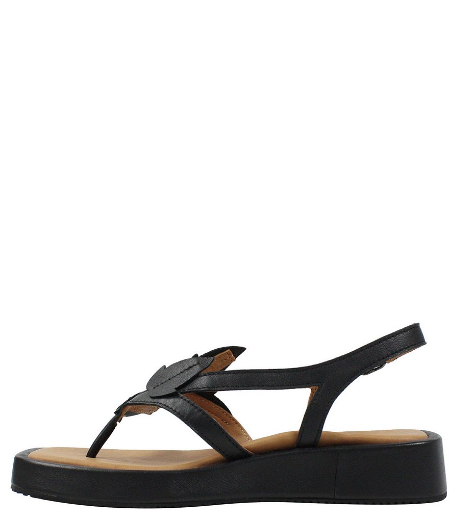 L'Amour Des Pieds Avaline Leather Thong Platform Wedge Sandals