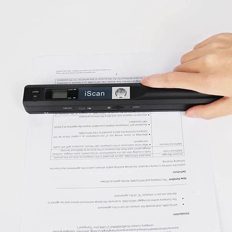 Scanner iSCAN 900 DPI A4 Document Scanner Handheld for Business Photo Picture Receipts Books JPGPDF Format Selection Micro SD Card Hand ScannerB