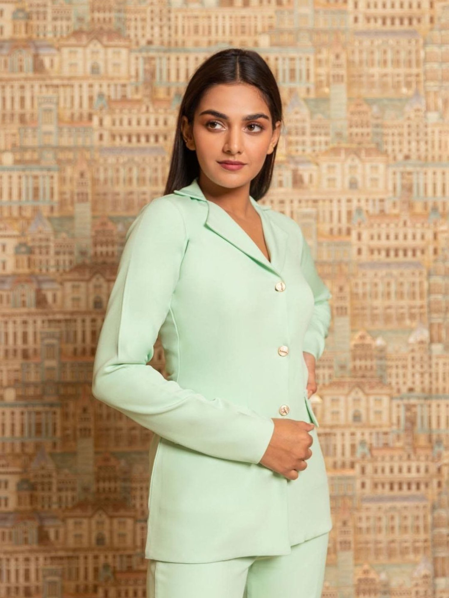 BInfinite Green Aquamarine Blazer and Trousers
