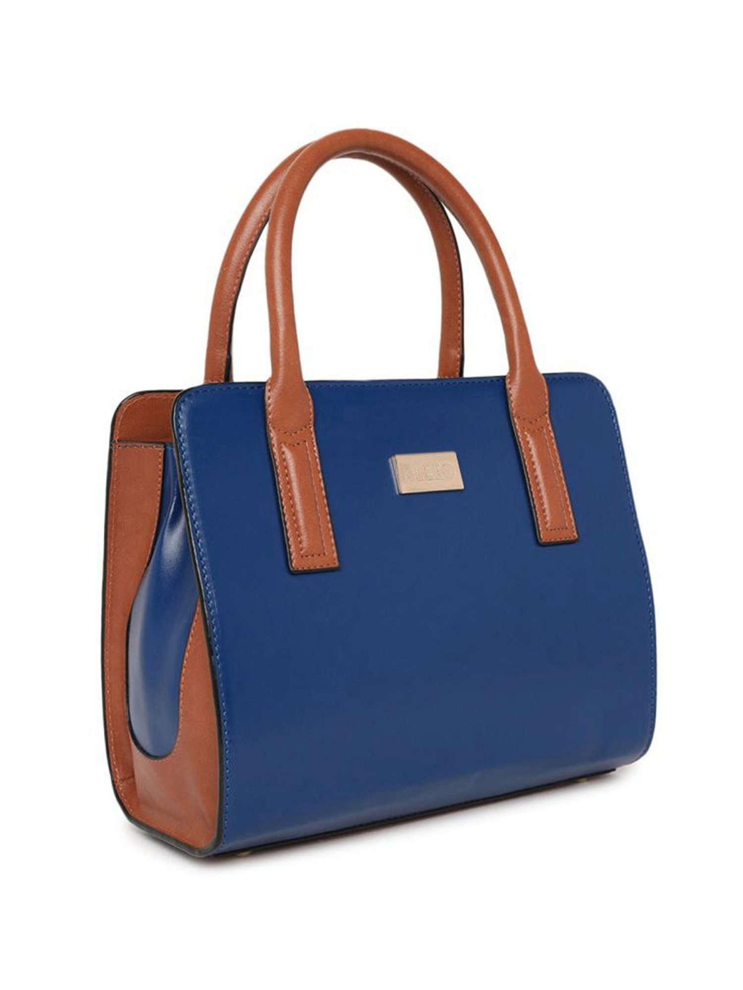 KLEIO Blue Solid Medium Handbag