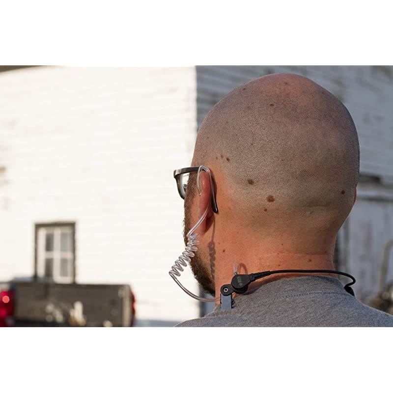 QHM01 35mm ListenONLY HeavyDuty Surveillance Earpiece Includes earmolds and Earbud with Clear Acoustic Coil Tube for TwoWay Radios Transceivers and Radio Speaker Mics Jacks