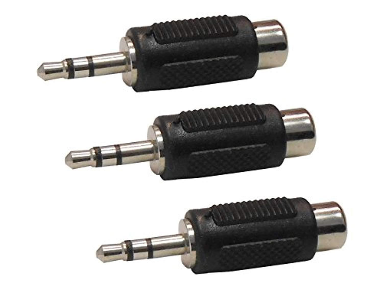 audio2000's acc3143s3 rca to 3.5mm trs audio adapter (3-pack)