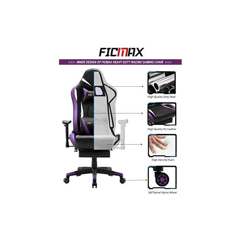 Green Massage Gaming Chair High Back, Big and Tall Computer Gaming Chair with Footrest, Ergonomic Gamer Chair for E-Sport, Reclining Video Game Chair with Headrest and Lumbar Support