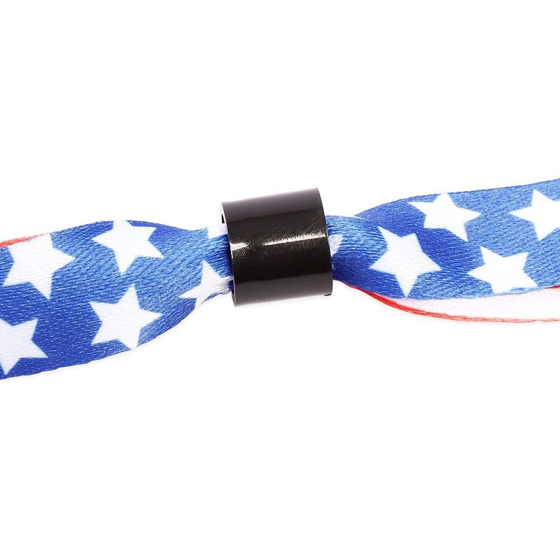Juvolicious 30 Pack Patriotic American Flag & Star Fabric Wristbands Party Favors for 4th of July, Election Day