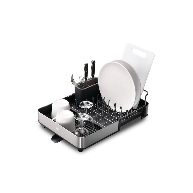 Joseph Joseph Extend Steel Expandable dish rack with draining spout - Gray