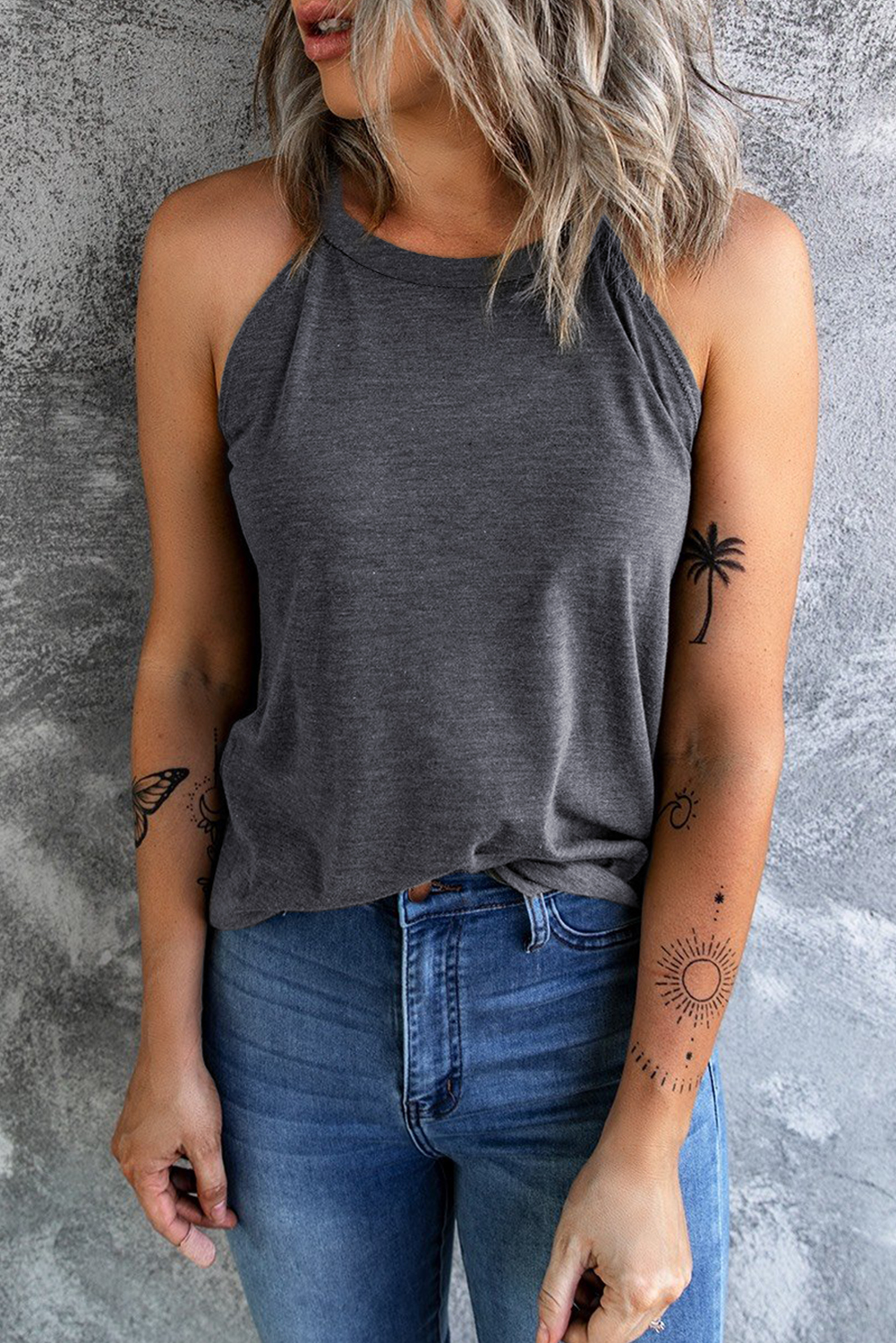 Blank Sweatshirt - Black Plaid Leopard Print Patchwork Long Sleeve Top Customized