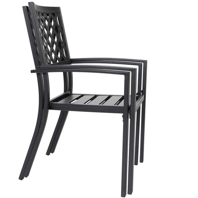 3pc Patio Metal Bistro Set - Black - Captiva Designs