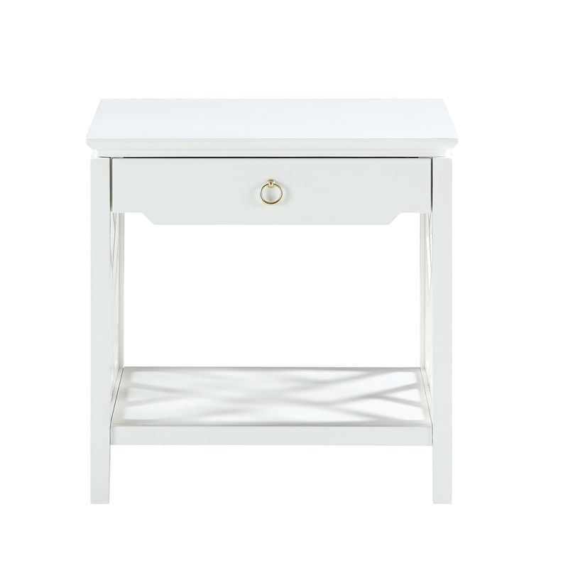 Thomas Chippendale-Style Nightstand in White - Comfort Pointe