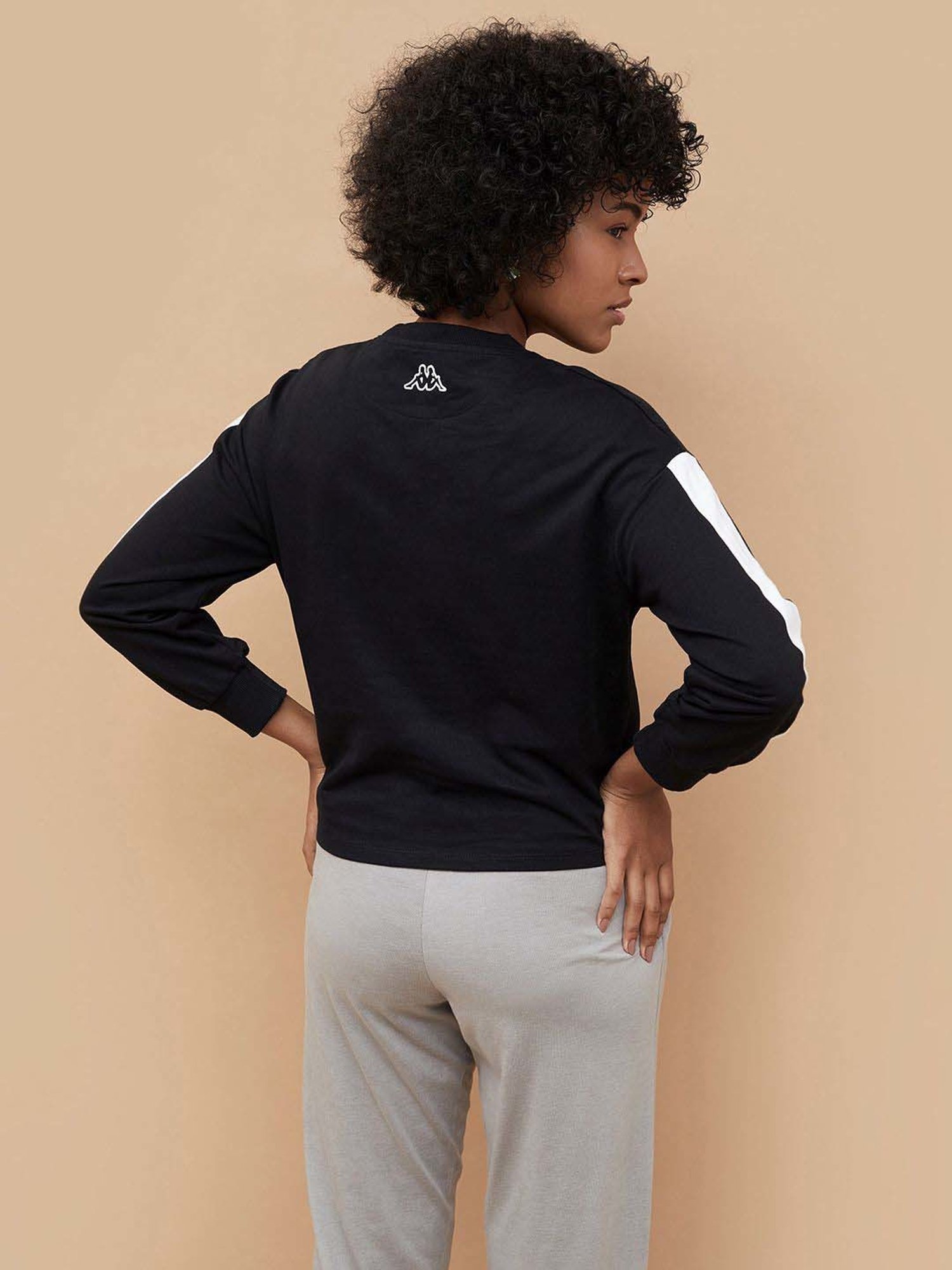 KAPPA Black Cotton Printed Sweatshirt