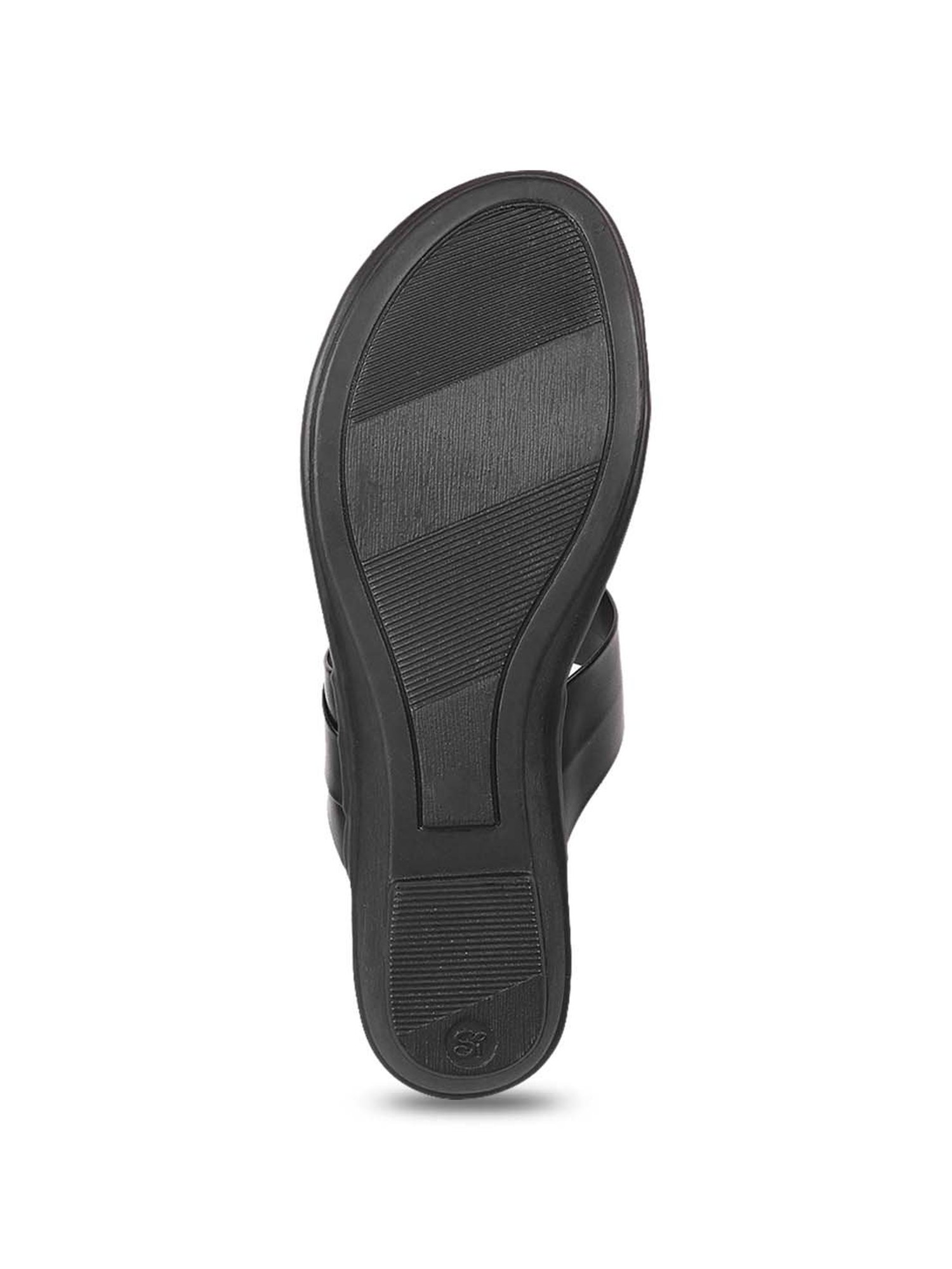 Walkway Women's Black Toe Ring Wedges