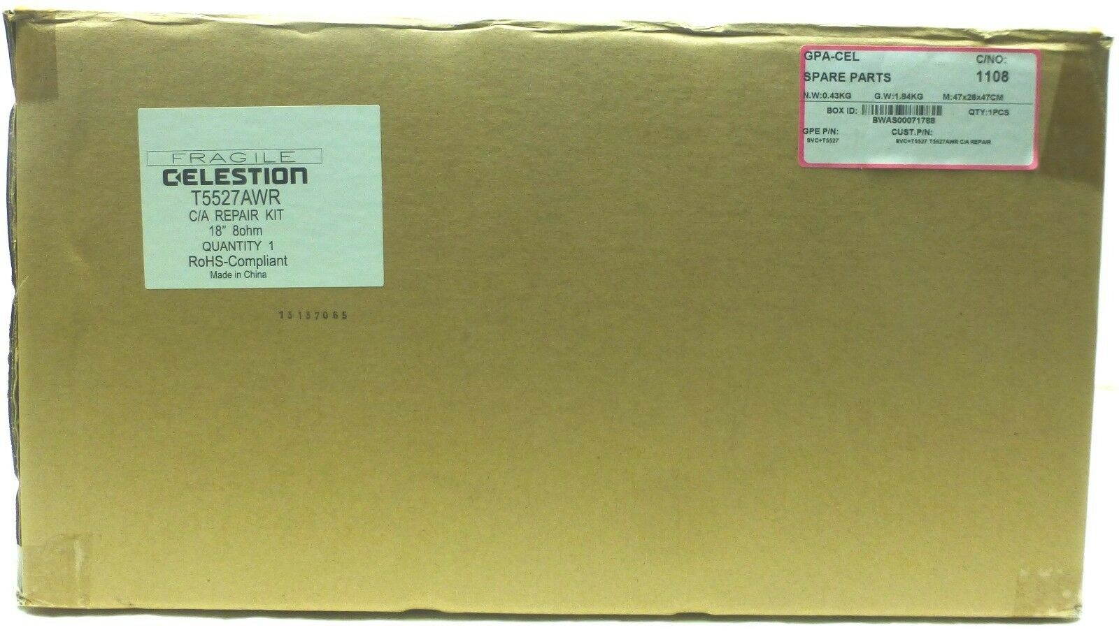 Original Factory CelestionT5527AWR ReCone Kit for QSC KW181-XD000005-00-8ohm