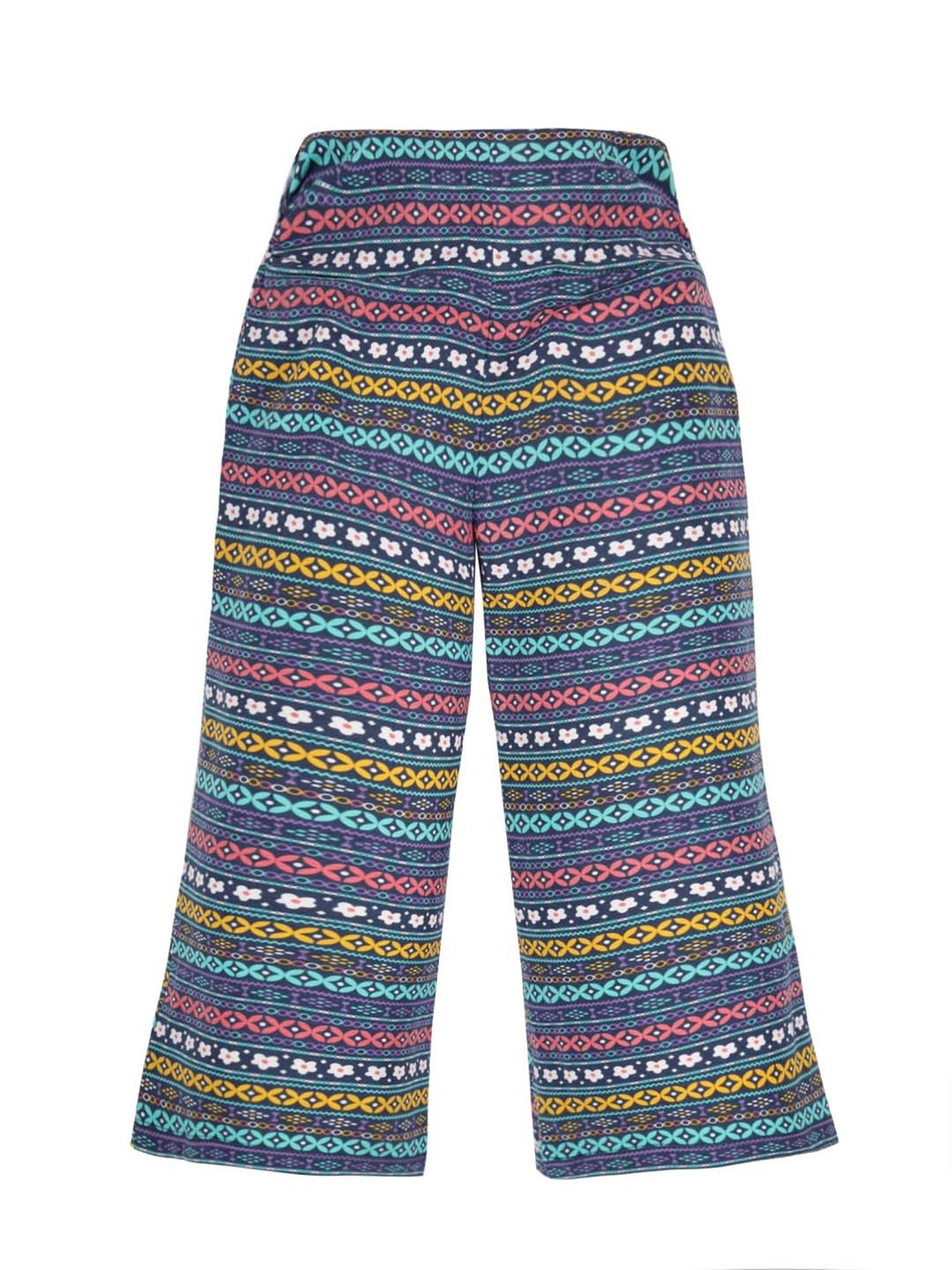 Plum Tree Kids Pink & Blue Cotton Printed Crop Top Set