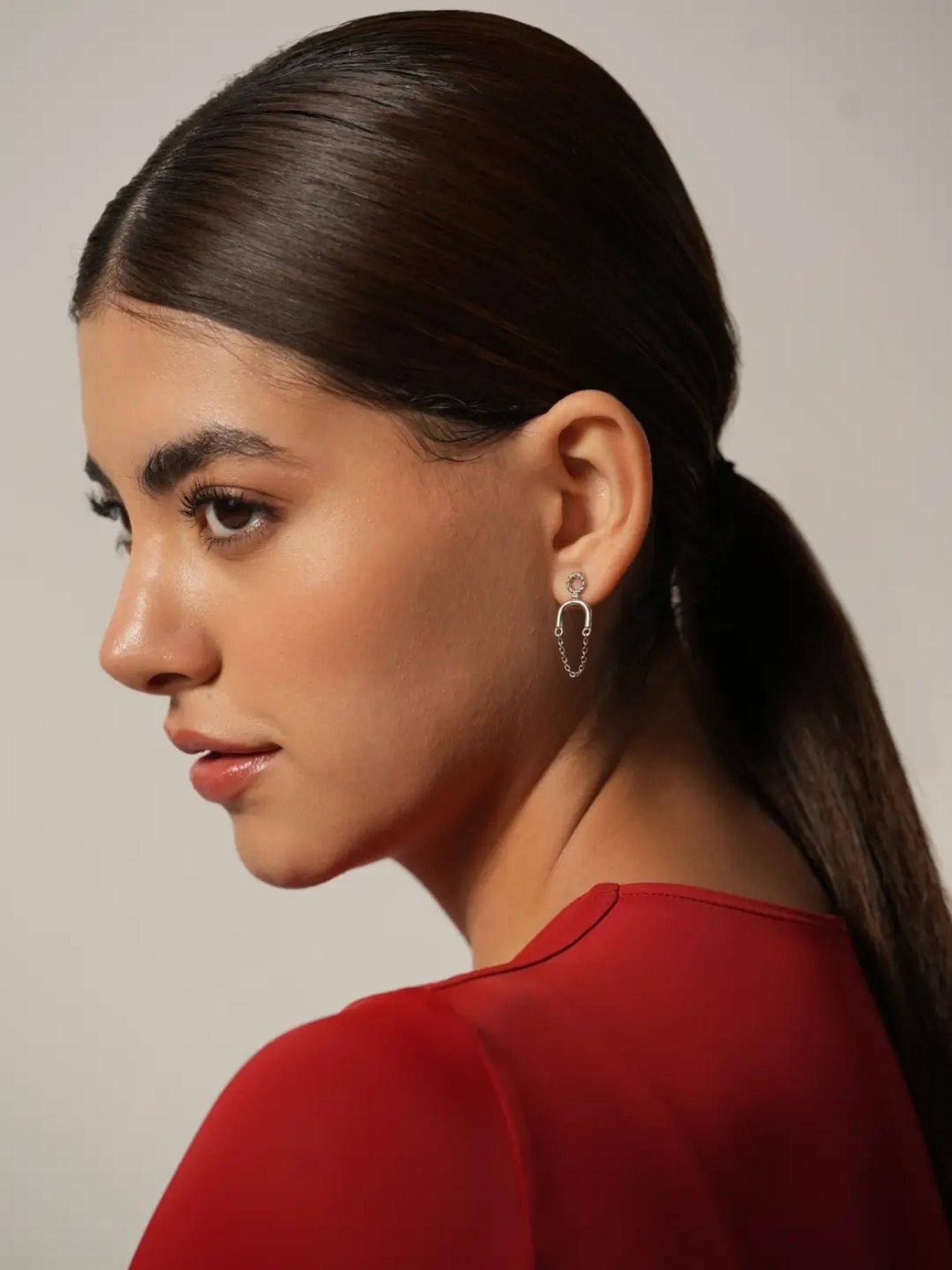 Mabel 92.5 Sterling Silver Chain Dangler Earrings for Women