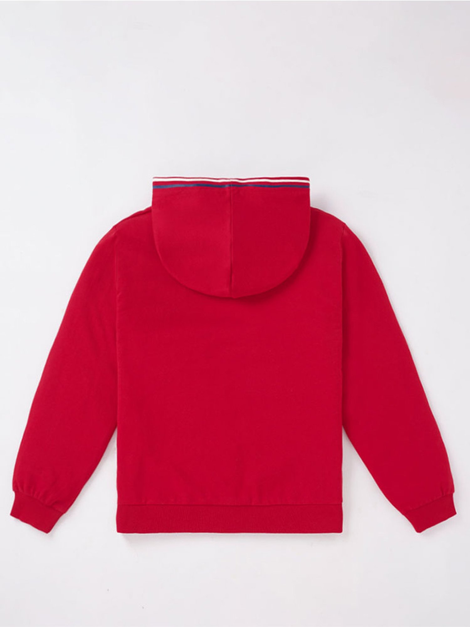 Edheads Kids Red Cotton Printed Full Sleeves Hoodie