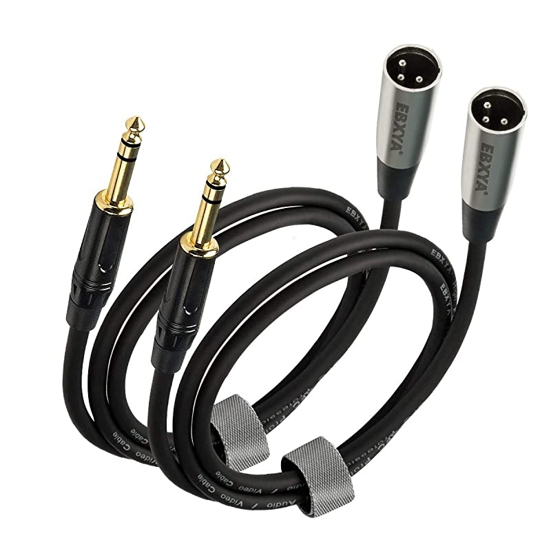 3ft 14 TRS to XLR Male Microphone Mic Cable Balanced with 3Pin 2 Packs