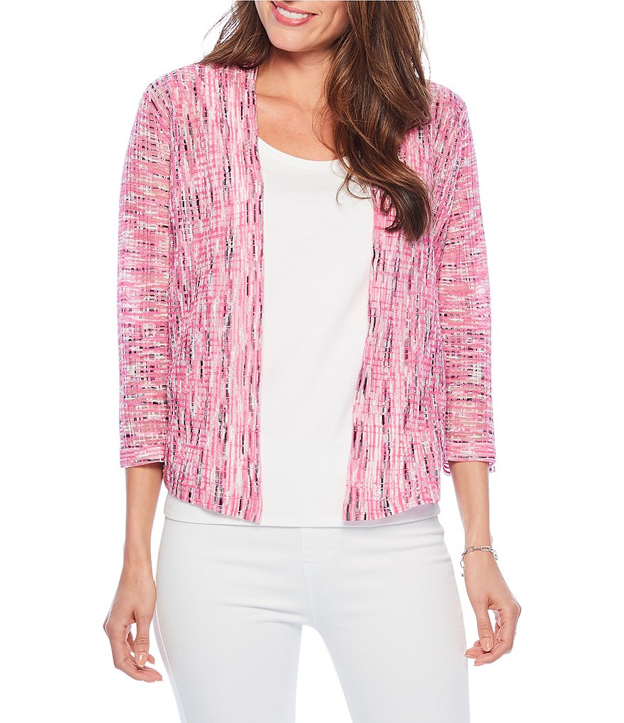 Caroline Rose Tissue Linen Bracelet Sleeve Shirt Jacket