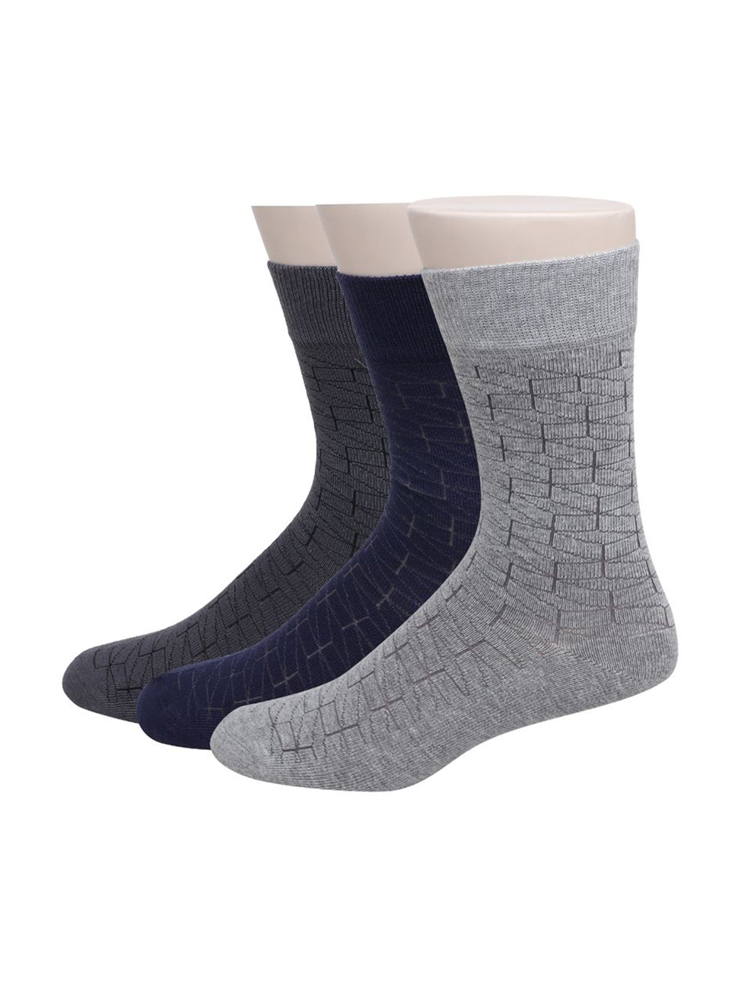 Sokker Multicolor Cotton Geometric Socks - Set of 3