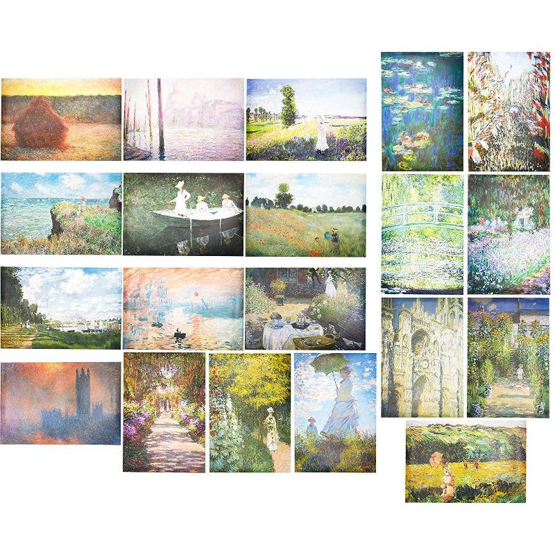 20 Packs Claude Monet Posters Wall Art Print Poster for Home Office Apartment Dorm Wall Decoration, 20 Designs, 13 x 19 inches