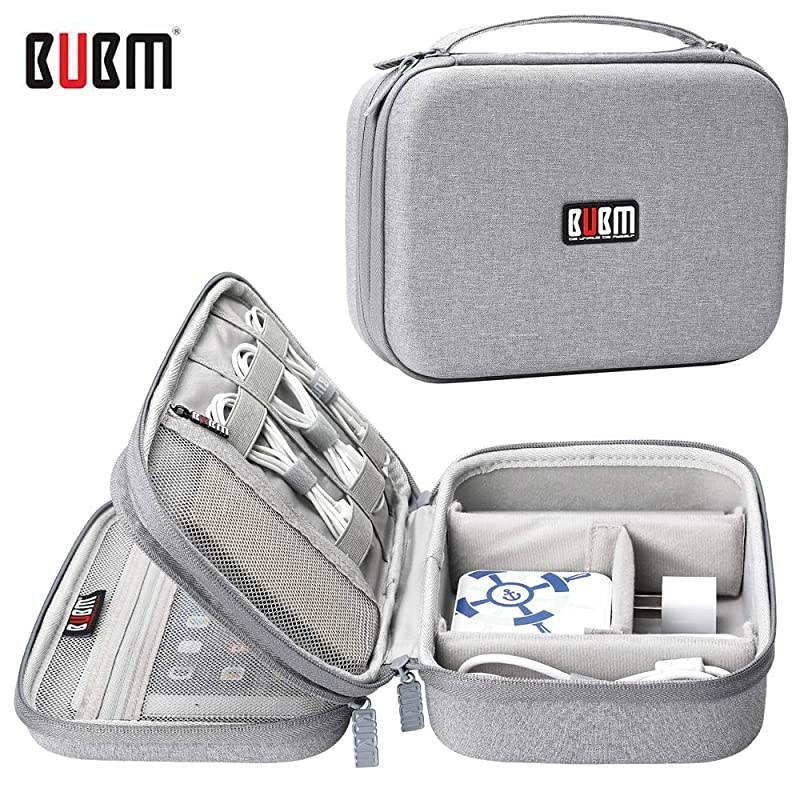 Electronic Organizer, Hard Shell Travel Gadget Case with Handle for Cables, USB Drives, Power Bank and More, Fit for iPad Mini