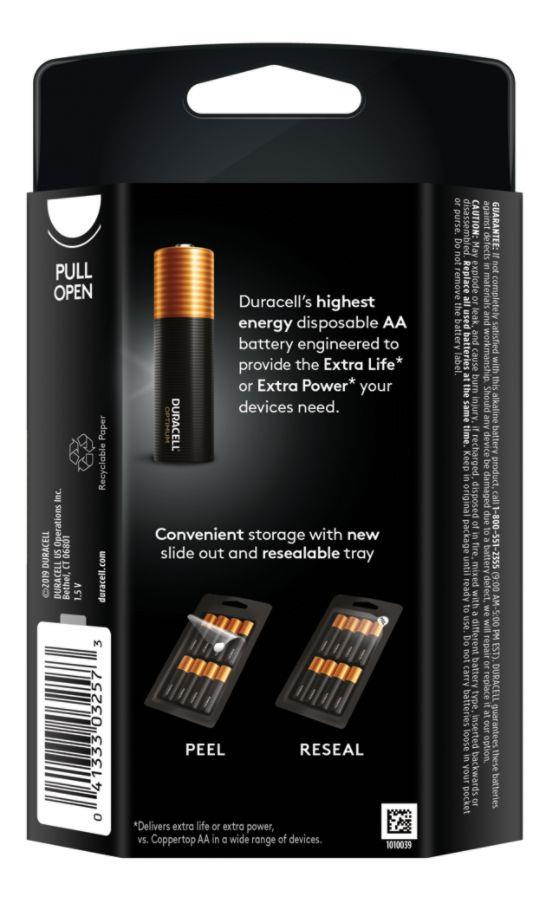 Duracell Optimum Alkaline AA Batteries, 8/Pack OPT1500B8PRT