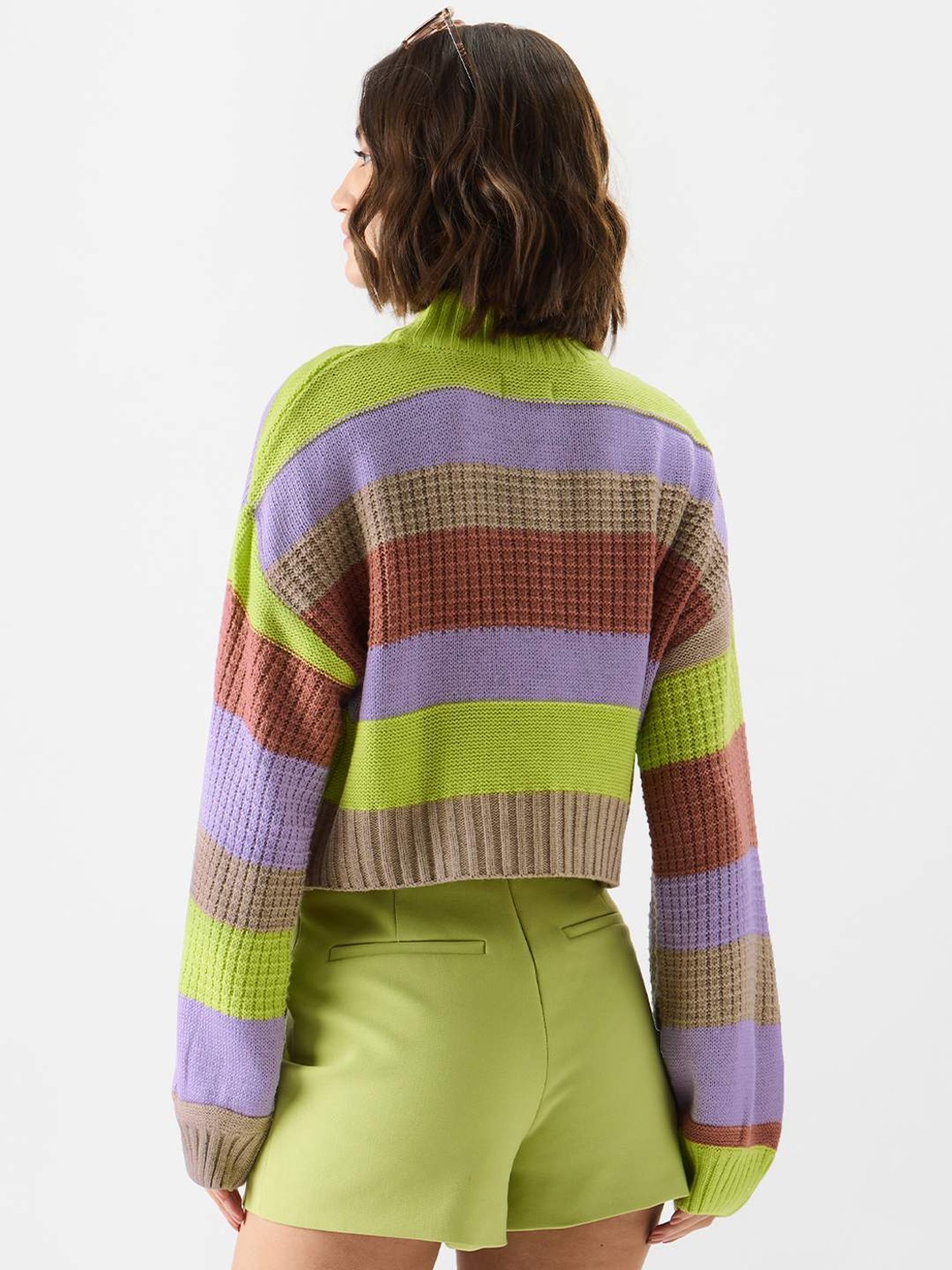 The Souled Store Multicolored Color-Block Sweater