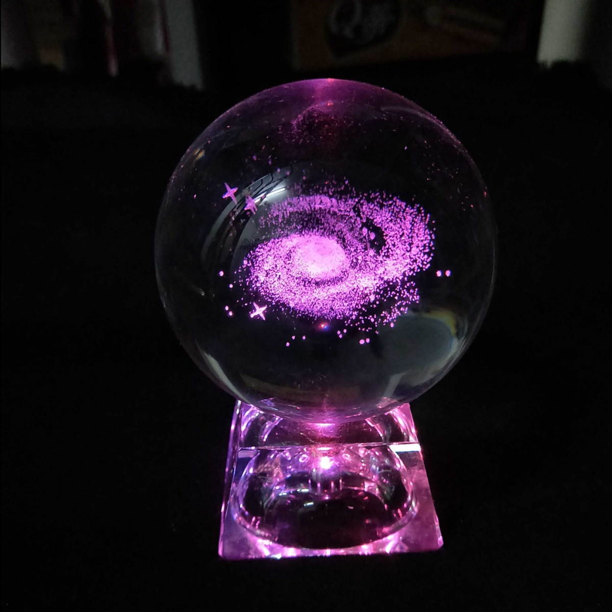 8cm Diameter Globe Galaxy Miniatures Crystals Ball 3D Laser Engraved Quartz Ball E