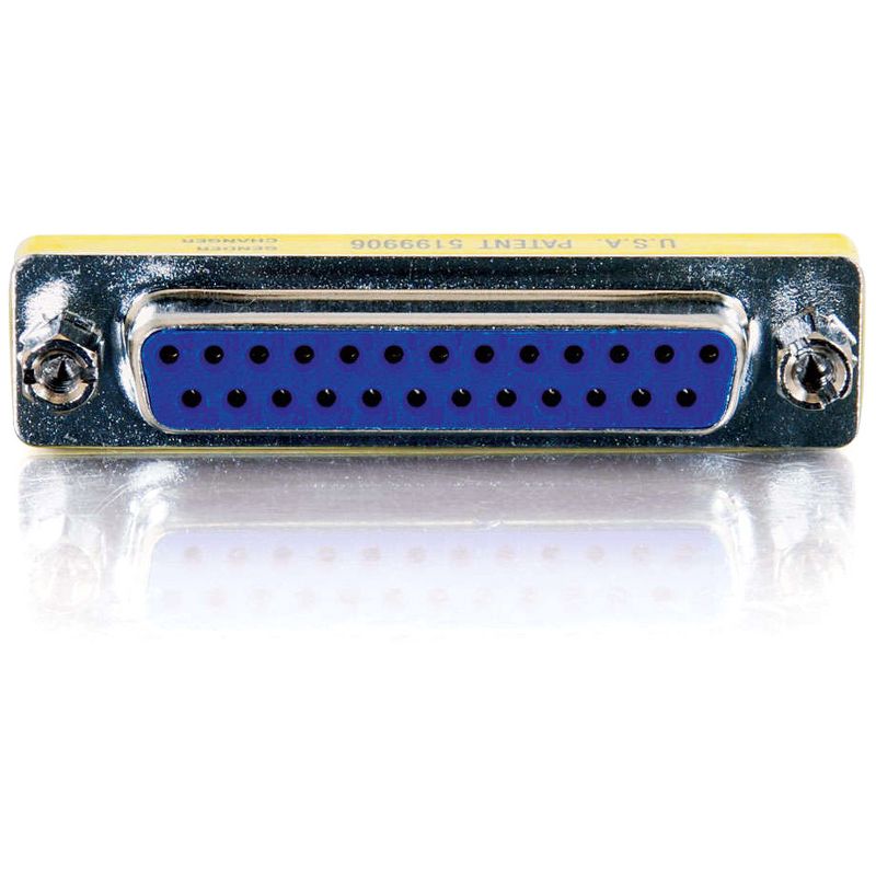C2G DB25 F/F Mini Gender Changer (Coupler) - 1 x DB-25 Female - 1 x DB-25 Female - Silver, Yellow