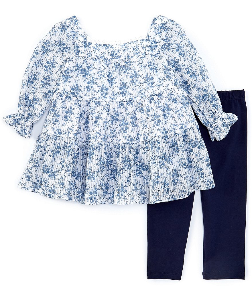 Ally B Big Girls 7-16 Flutter-Sleeve Dotted Top & Shorts Set