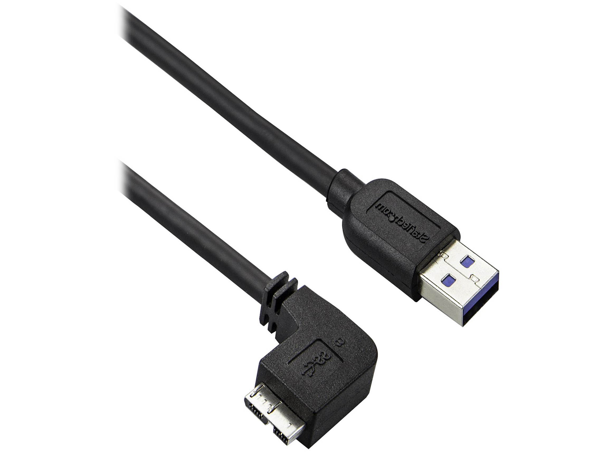 StarTech.com 0.5m 20in Slim Micro USB 3.0 Cable - M/M - USB 3.0 A to Right-Angle Micro USB - USB 3.1 Gen 1 (5 Gbps)