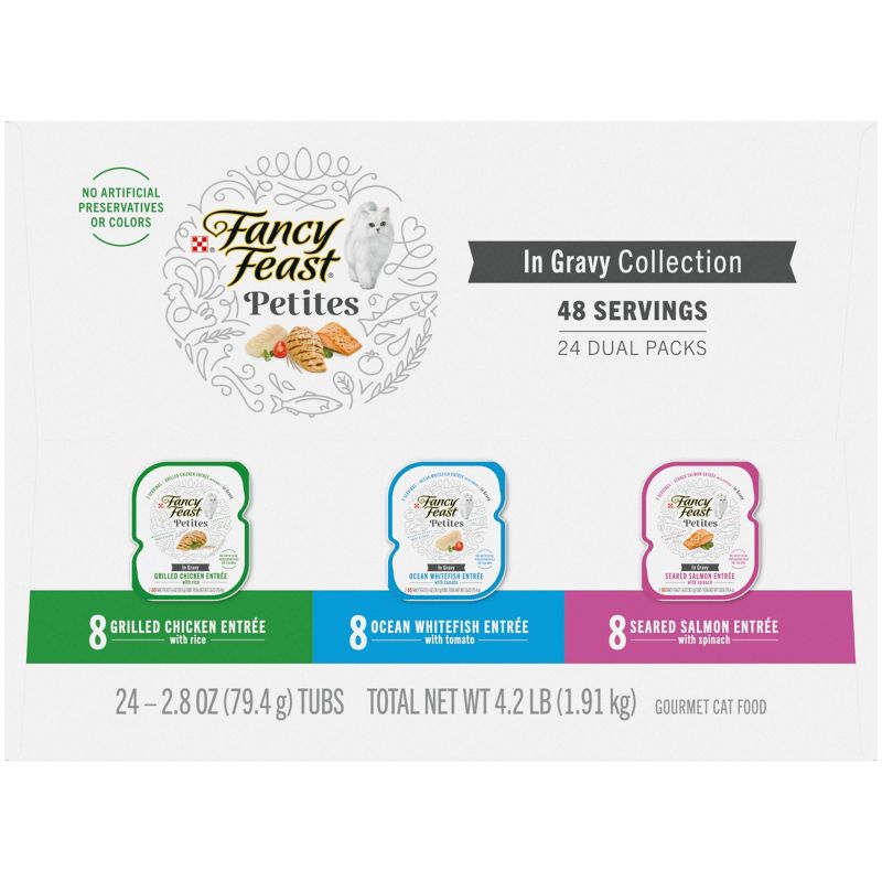 Fancy Feast Petites Gravy Collection Gourmet Wet Cat Food Variety Pack - 2.8oz/24ct