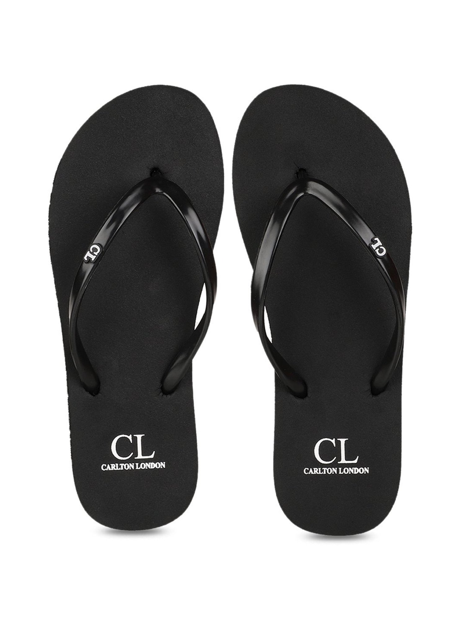 Carlton London Women's Black Flip Flops