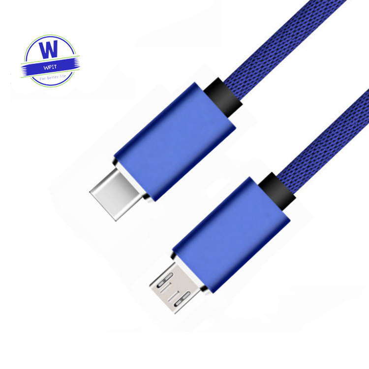 Braided Micro USB to type-C cable,USB-C Male to Micro usb Male Data cable Android Charging Cable