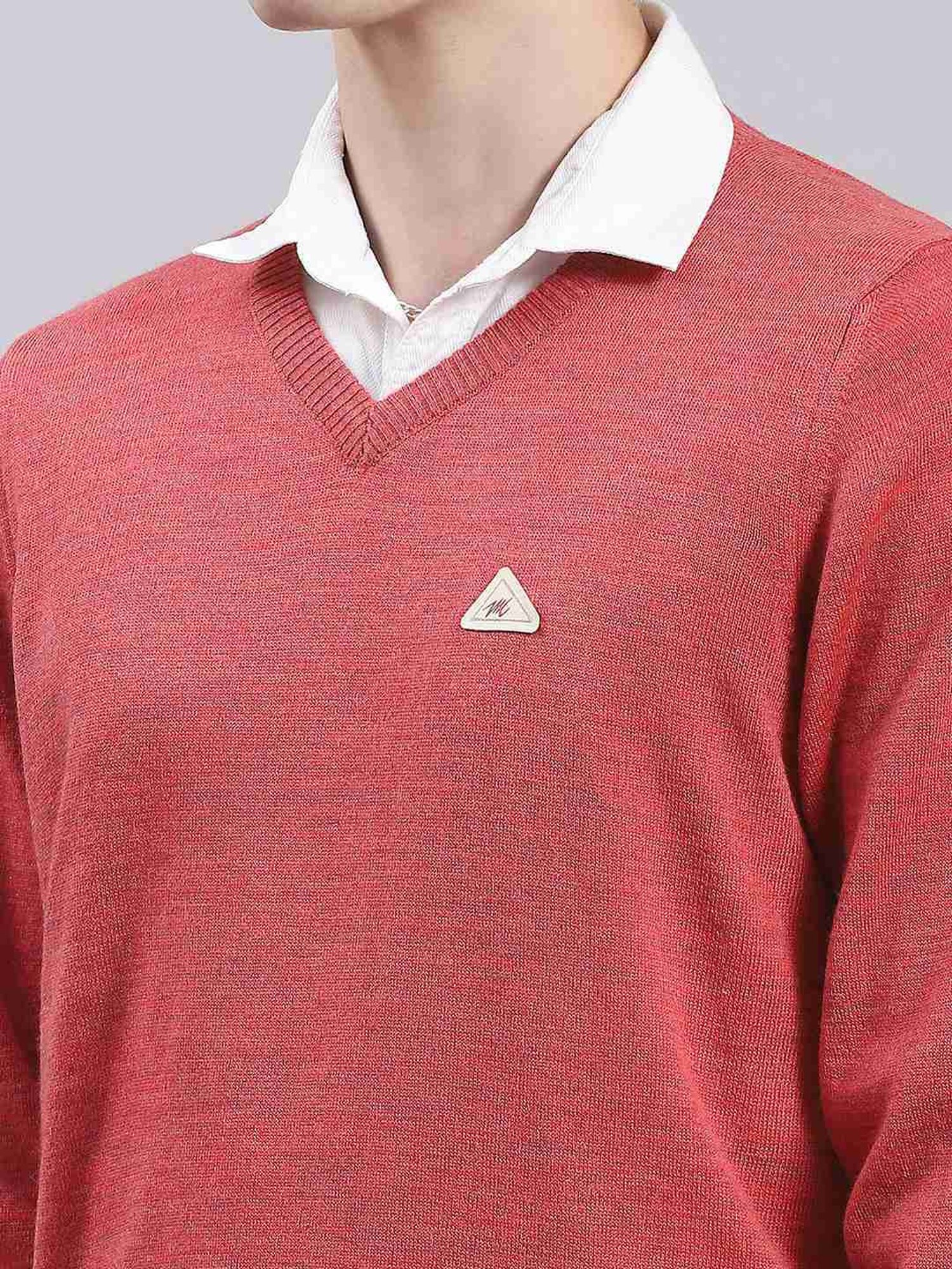 Monte Carlo Gajri Red Regular Fit Pure Wool Sweater