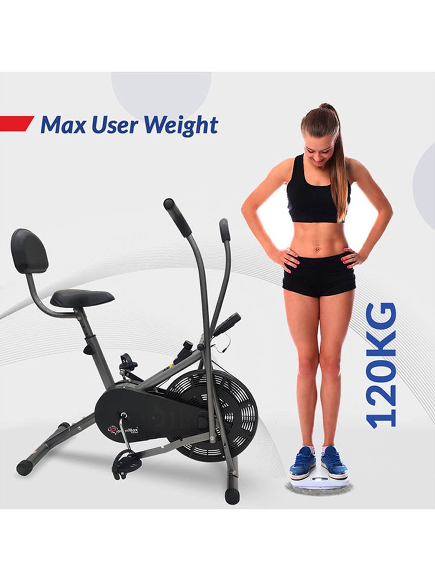 PowerMax Fitness BU-201 Upright Bike (Black)
