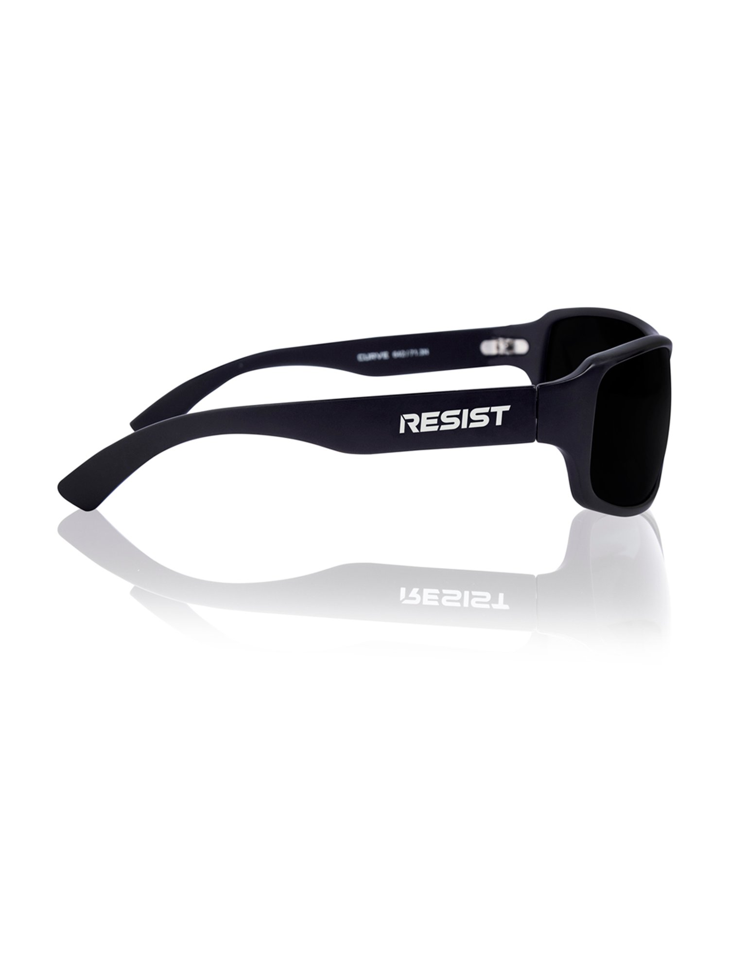 Resist Eyewear Black Wraparound UV Protection Unisex Sunglasses