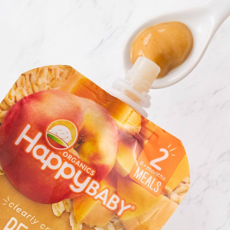 HappyBaby Clearly Crafted Pears Pumpkin Peaches & Granola Baby Food Pouch - 4oz