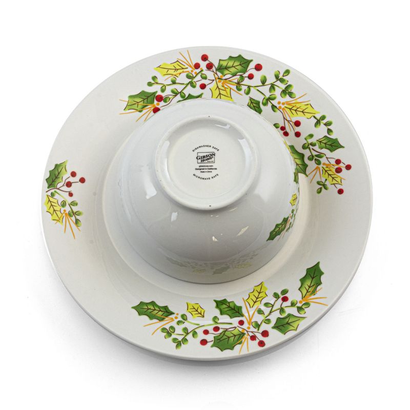 Vremi 16 Piece Multicolor Porcelain Dinnerware Set with 4 Dinner Plates, 4 Dessert Plates, 4 Salad/Soup Bowls, & 4 Coffee/Tea Mugs