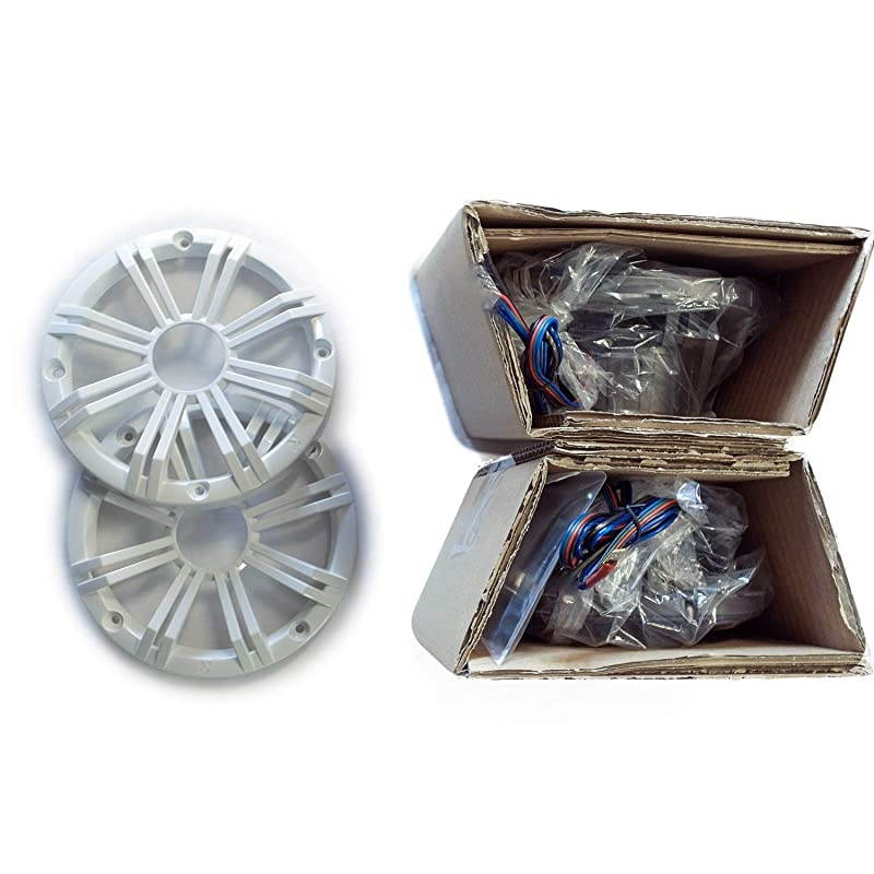 6.5" White LED Marine Speakers (Qty 4) 2 Pairs of OEM Replacement Speakers