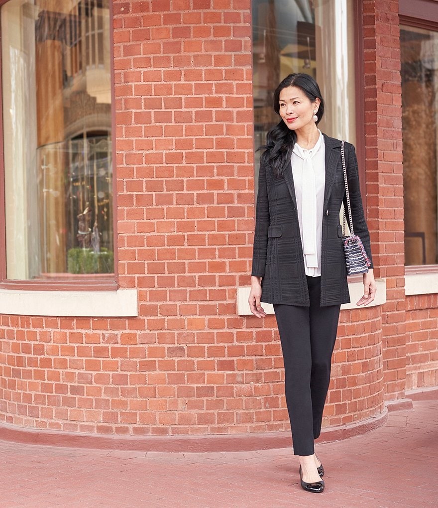 Misook Sleeveless Stand Collar Neck Washable Blouse