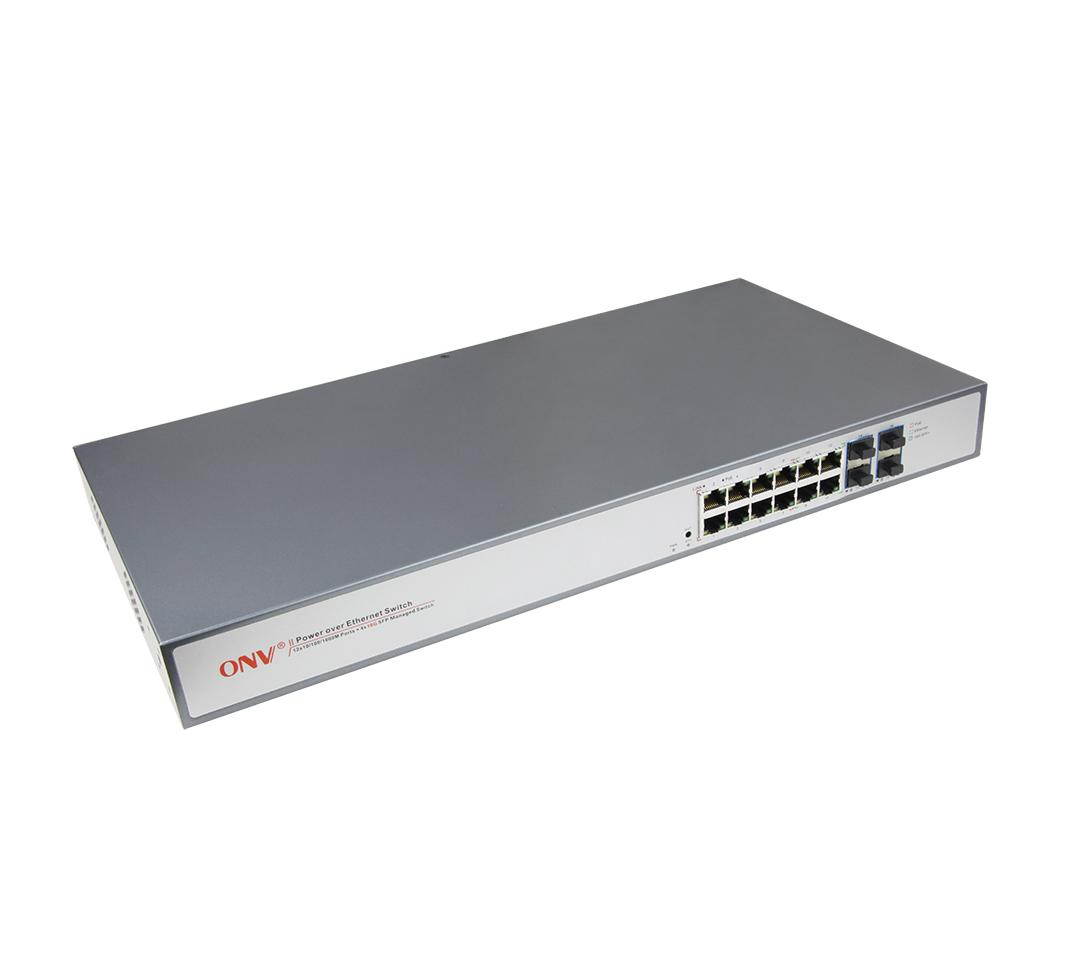 250W 16-Port 10G L2+ Managed PoE Switch 10/100/1000M PoE RJ45 POE36168PFM-at