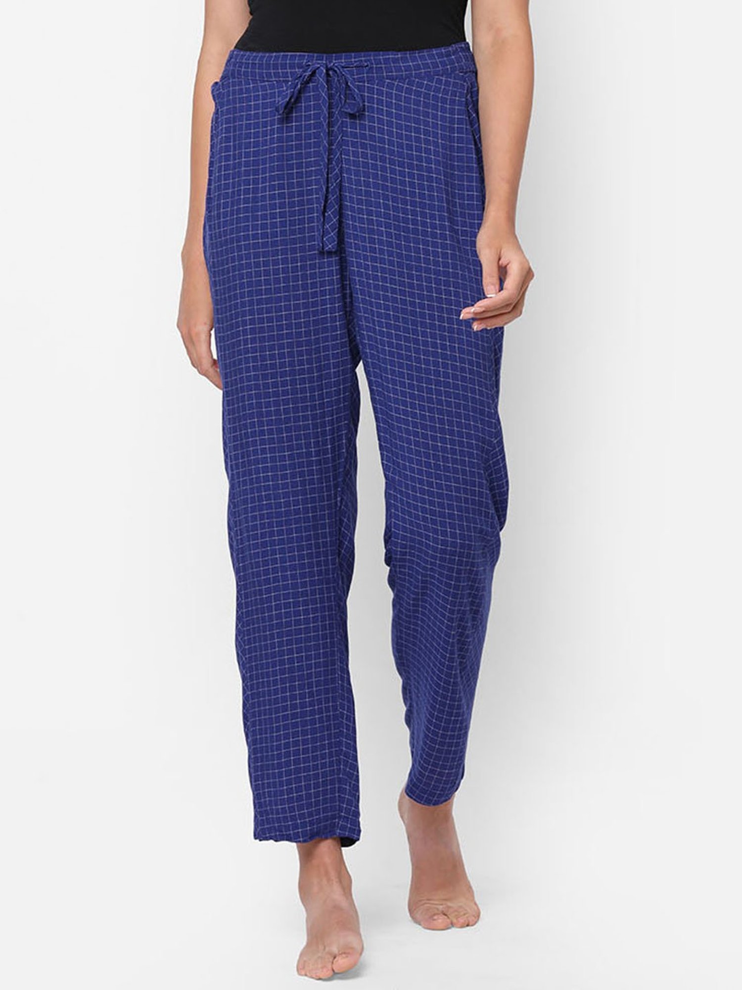 Mystere Paris Navy & White Checks Pyjamas