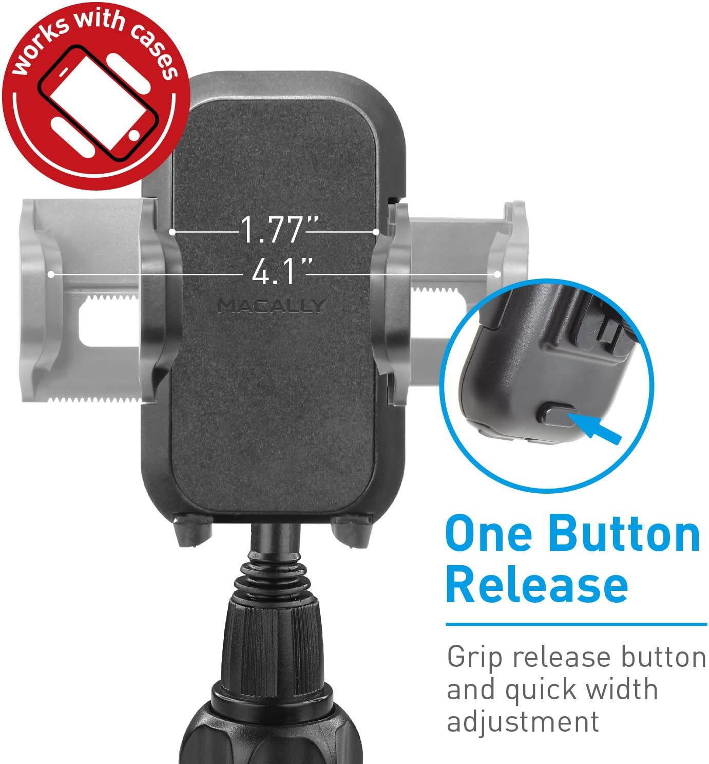 Macally(R) MCUPXL Extra-Long Adjustable Cup-Holder Mount