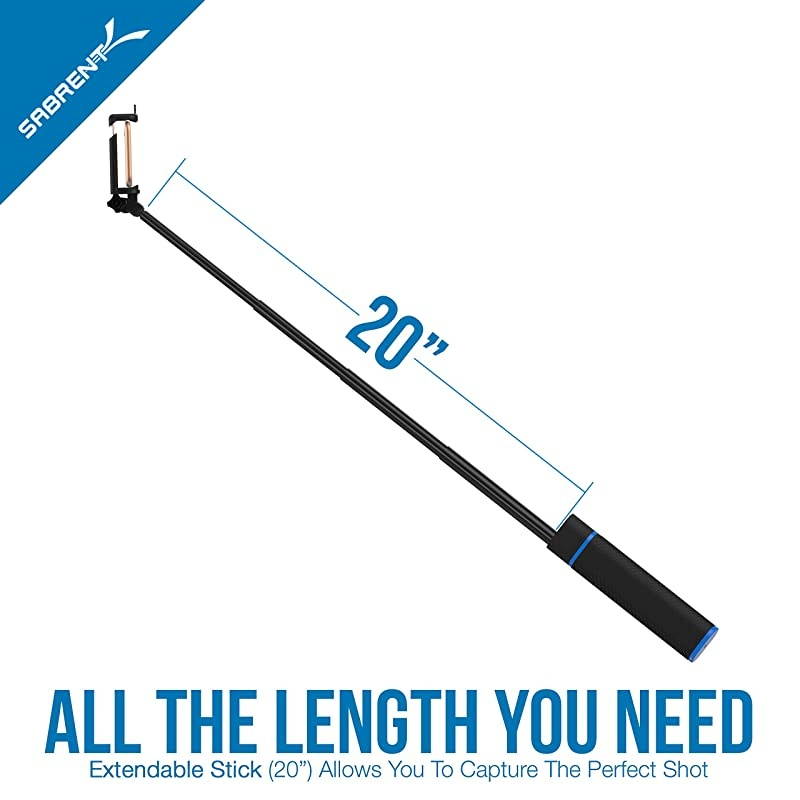 Bluetooth Selfie Stick with Builtin 5200mAh Battery Charger GRSSTK